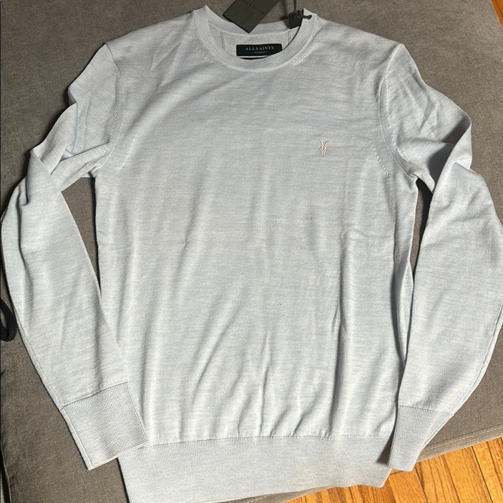 All Saints Light Blue Crewneck Sweater